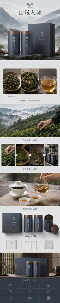 禅意乌龙茶电商详情页