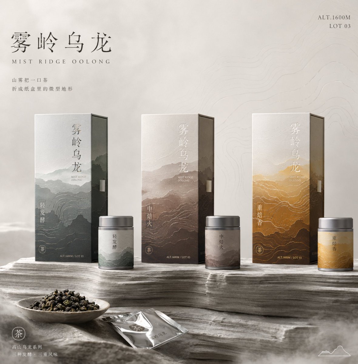 E-commerce Main Image - Tea Packaging Terrain Visual Concept