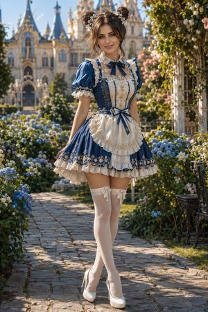 Victorian Royal Courtyard Fashion Portrait