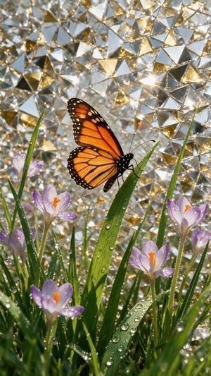 Mosaic Butterfly and Geometric Coffee Art