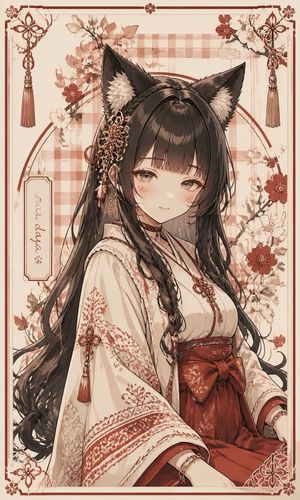 Fox Shrine Maiden Postcard