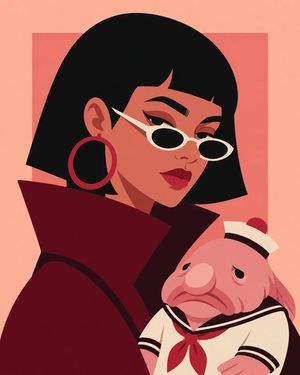Editorial flat-vector character portrait