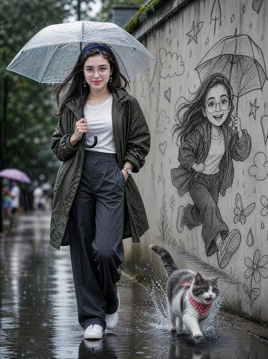 Cinematic Rainy Street Portrait