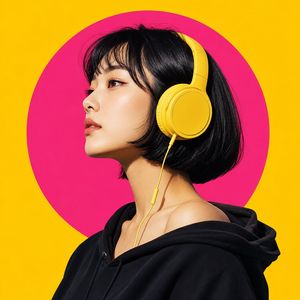 Pop-Art Portrait of East Asian Woman