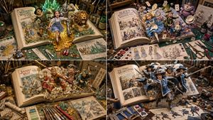 Superheroes Emerging from Comics Grid