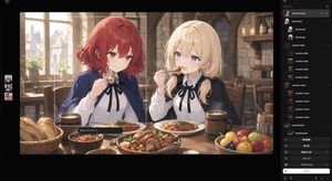 Anime Tavern Dinner Scene
