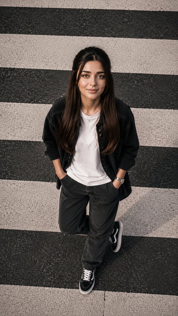 Bird's-Eye Street Fashion Portrait