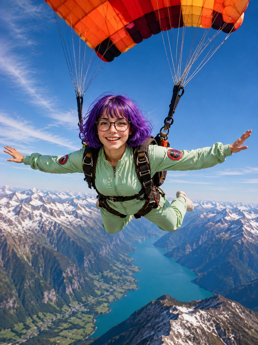 Alpine Skydiving Fashion Adventure