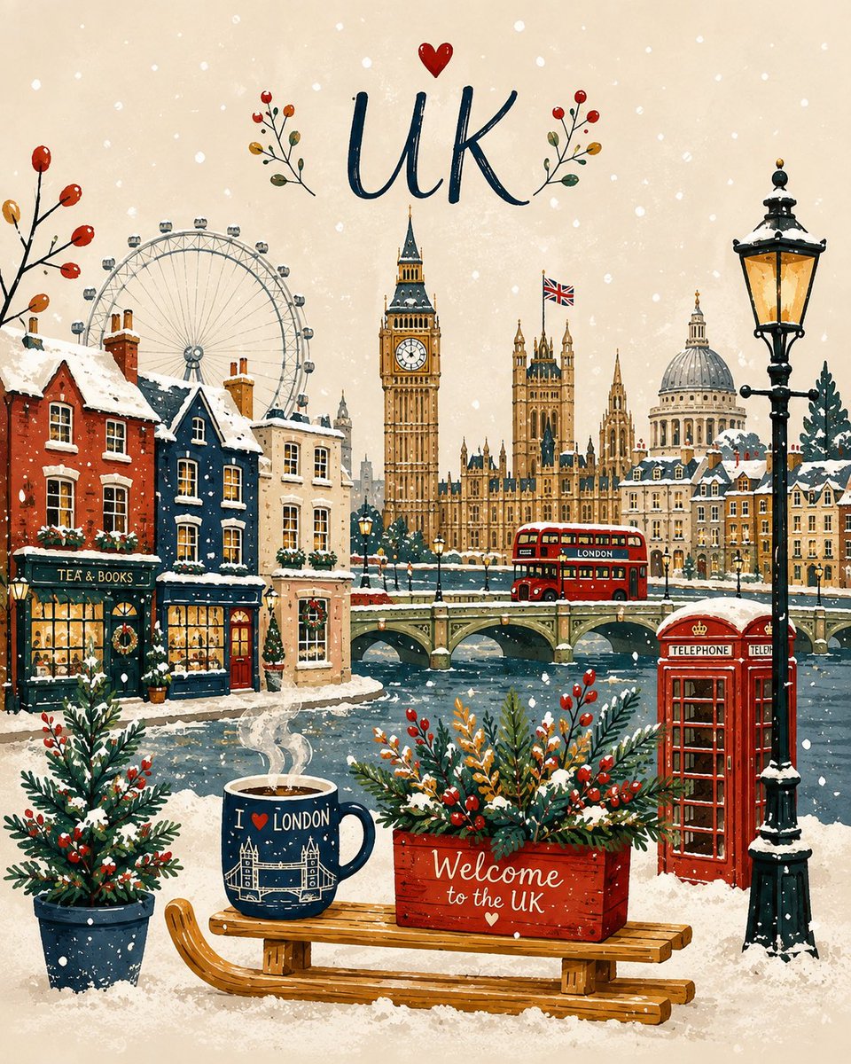 Whimsical Winter Storybook Illustration
