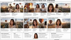 Hot Air Balloon Vlog Storyboard