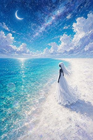 Celestial Bride on Starlit Beach