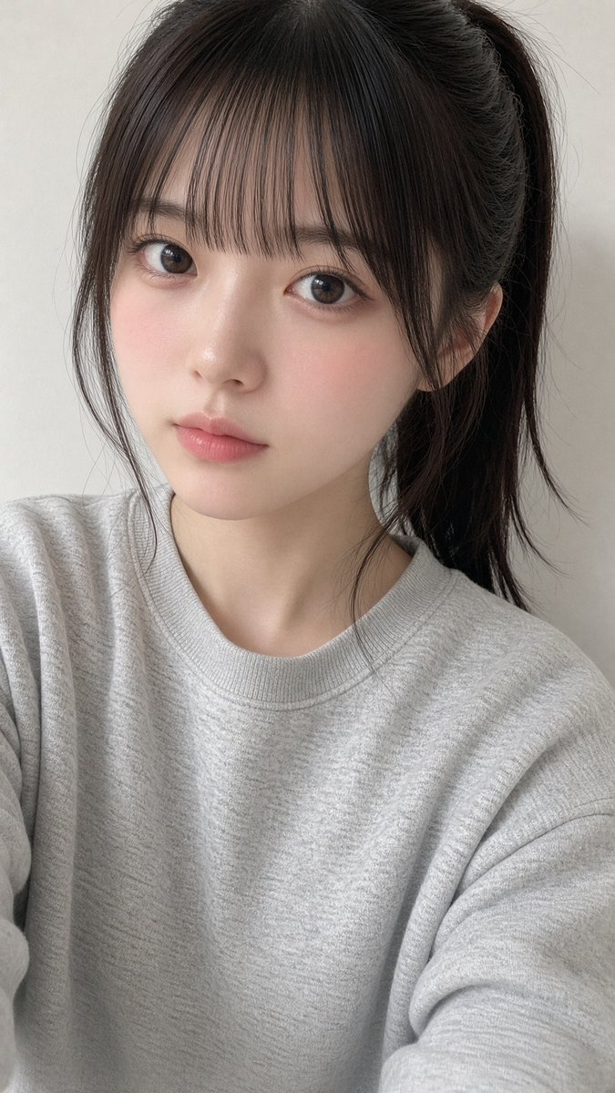 Realistic East Asian Selfie Portrait