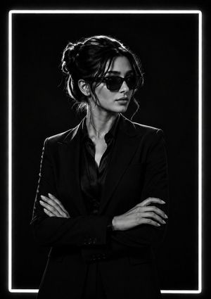 Cinematic Monochrome Fashion Portrait