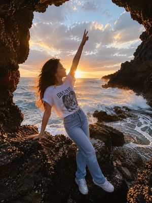 Seaside Cave Cinematic Portrait