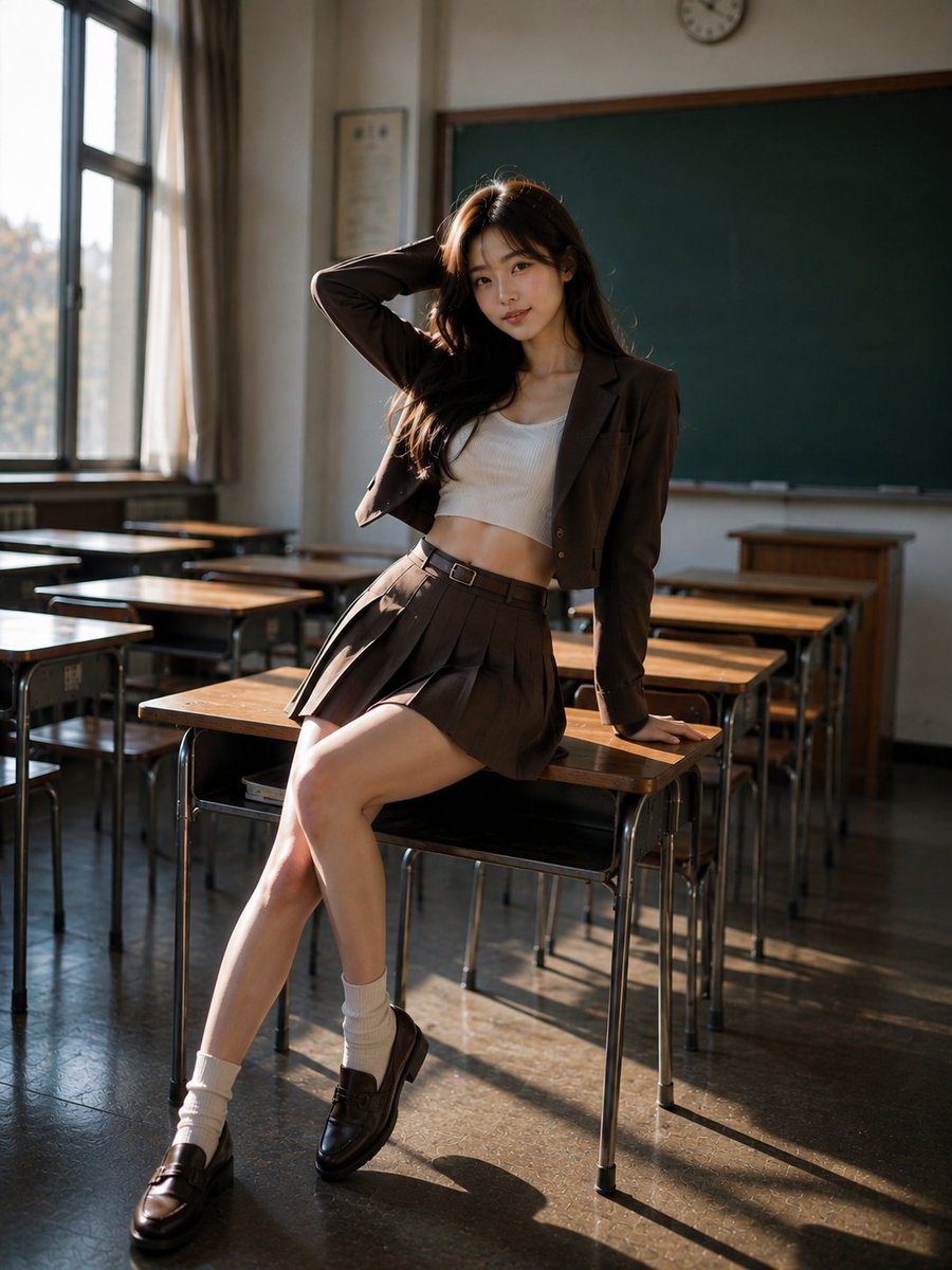 Korean Woman Classroom Editorial