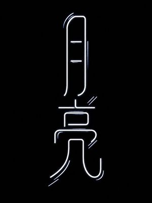 Neon Chinese Character Typography