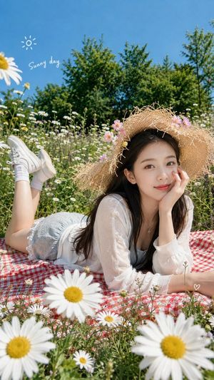 Sunny Meadow Picnic Portrait