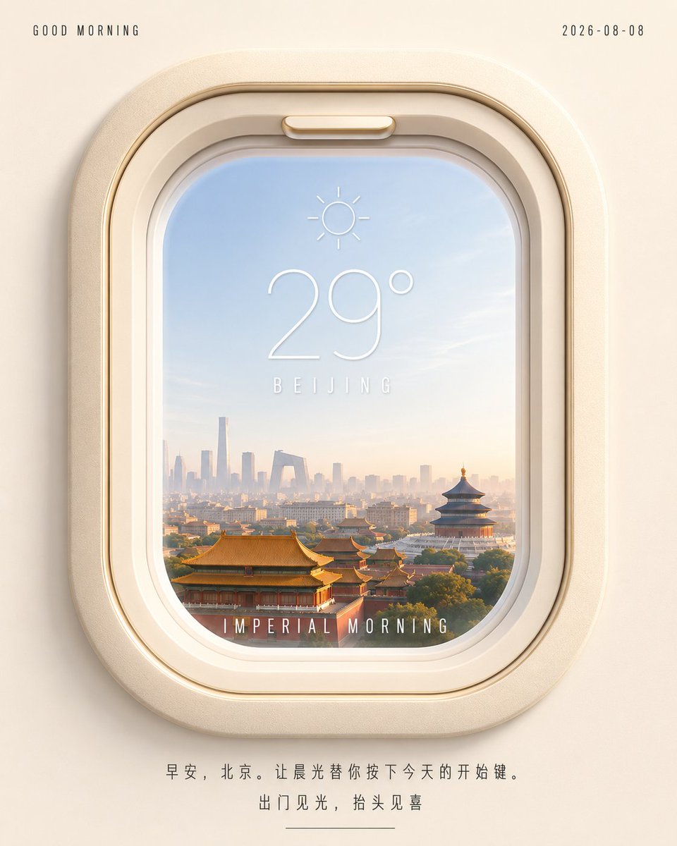 Beijing Airplane Window Morning Poster