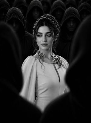 Cinematic Monochrome Fantasy Portrait