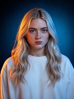 Cinematic Studio Orange and Blue Portrait