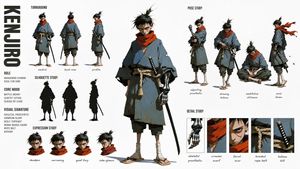 High-Fashion Character Concept Art Sheet