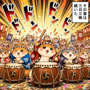 Hamster Taiko Festival Manga Scene