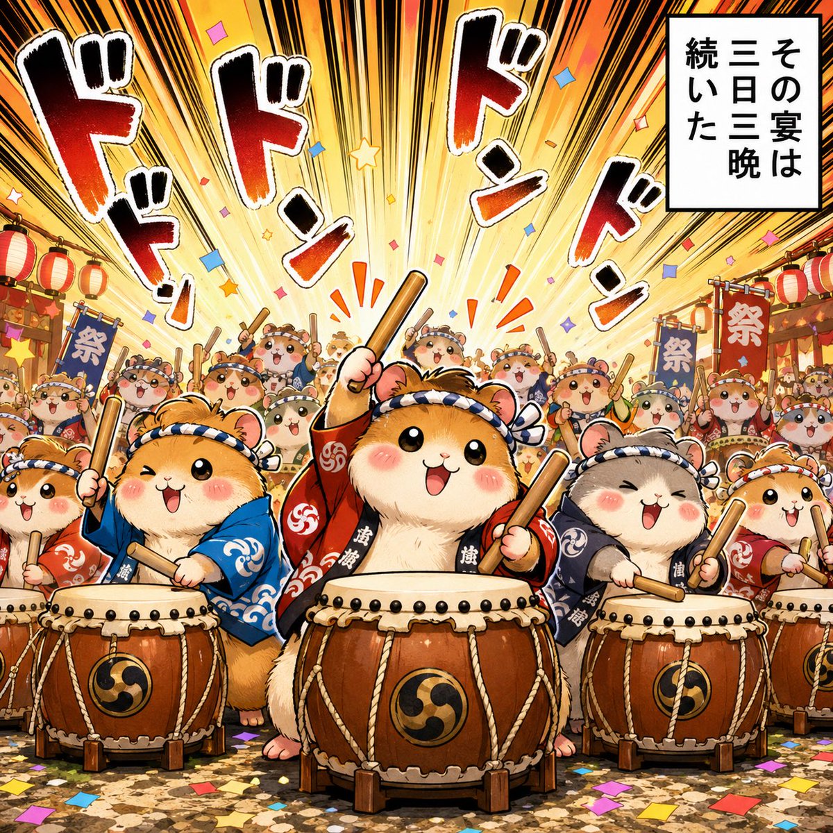 Hamster Taiko Festival Manga Scene