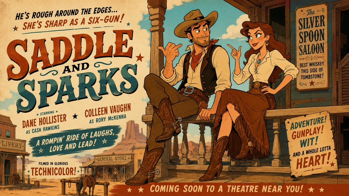 Mid-Century Western Movie Trailer Cartoon