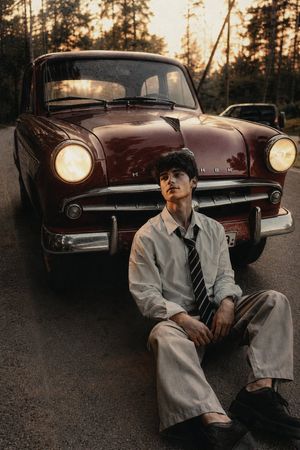 Vintage Cinematic Car Portrait