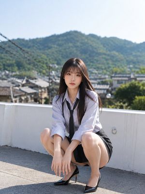 Rooftop Mountain Portrait