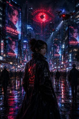 Cinematic Dark Cyberpunk Cityscape