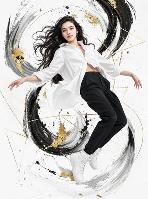 Abstract High-Fashion Mixed-Media Poster