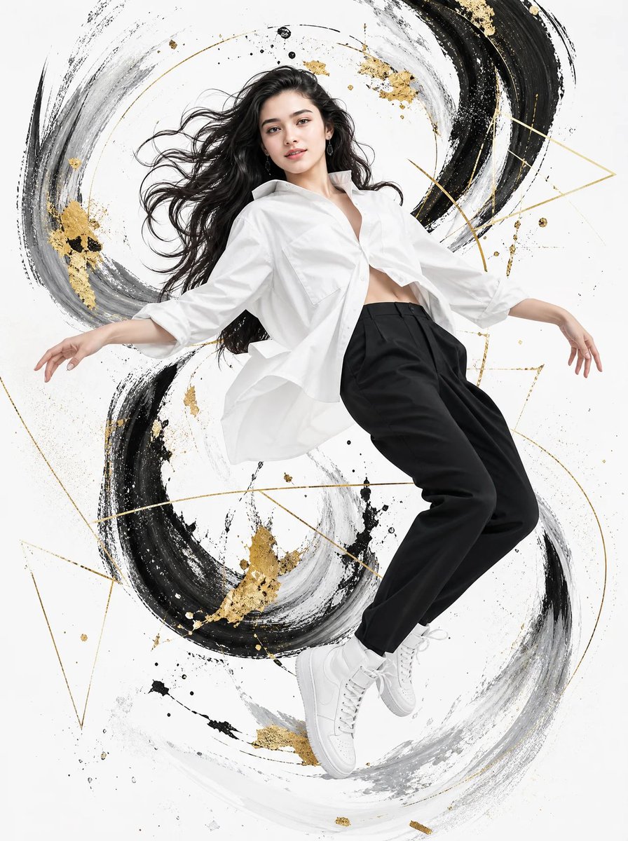 Abstract High-Fashion Mixed-Media Poster
