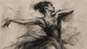 Expressive Charcoal Drawing Sketch