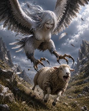 Harpy Attacking Sheep