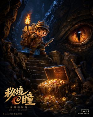 Chibi Explorer Dragon Cave Poster