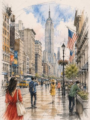 Architectural Watercolor Sketch
