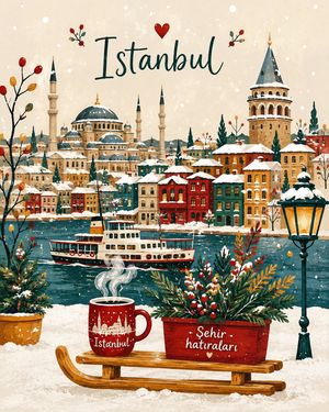 Winter Storybook Folk-Art Illustration