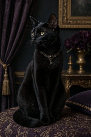 Gothic Black Cat Portrait