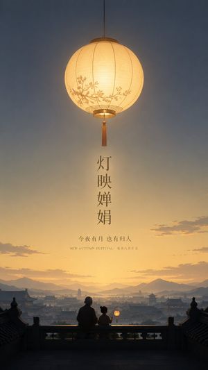 Serene Mid-Autumn Lantern Poster