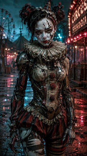 Female Clown Cyborg Portrait