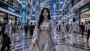 Futuristic Mall Fashion in 3050