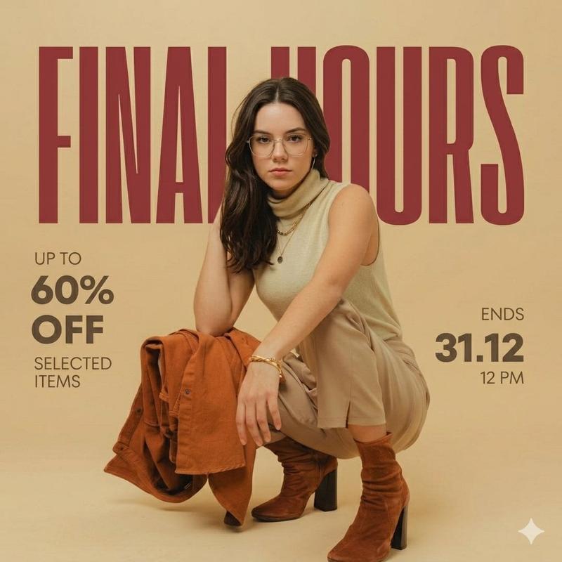 Final Hours Beige Fashion Sale Poster