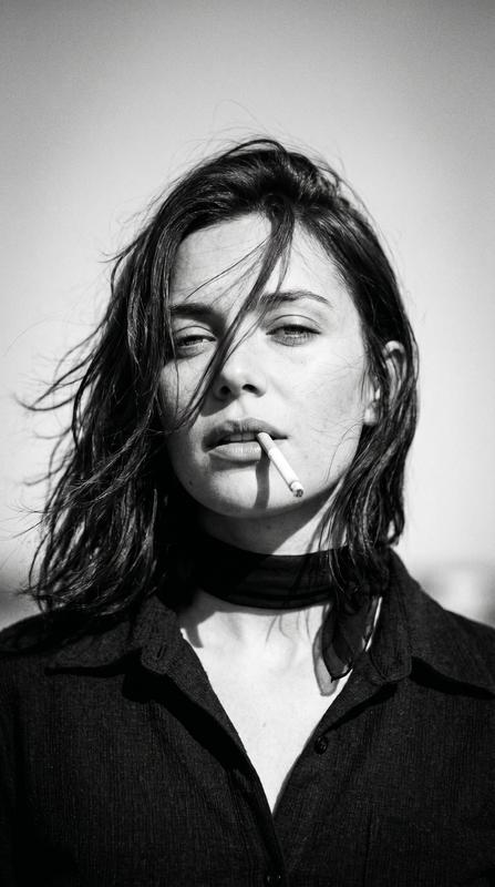 1970s Windswept Black-and-White Portrait