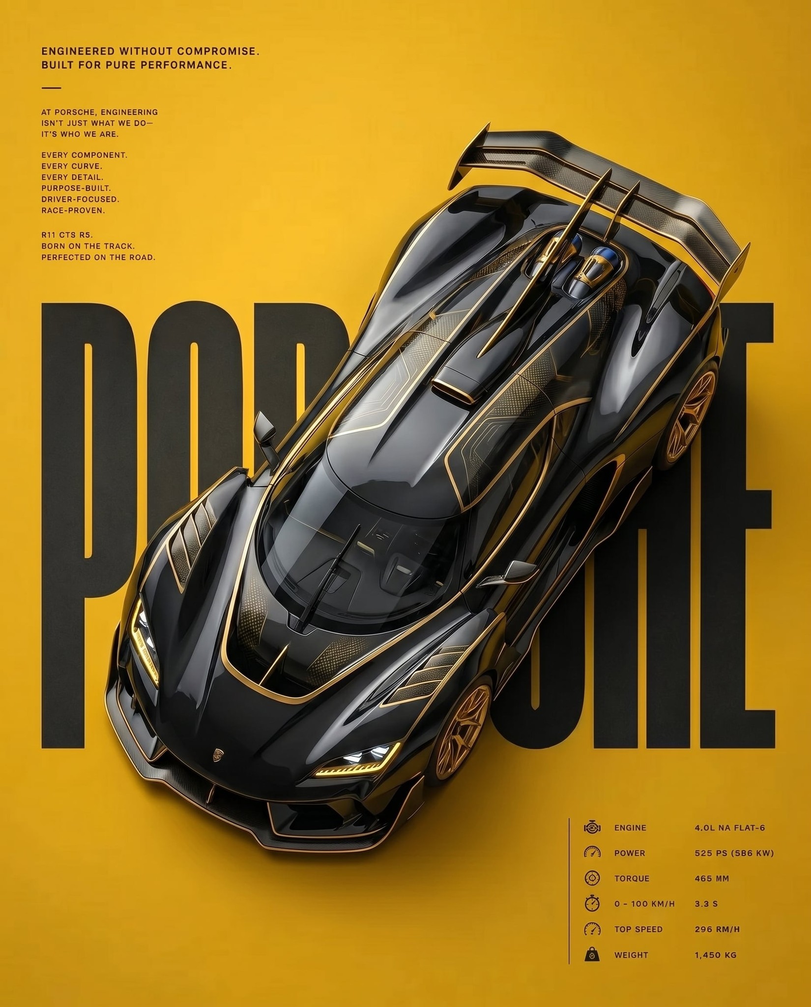 Black and Gold Futuristic Hypercar