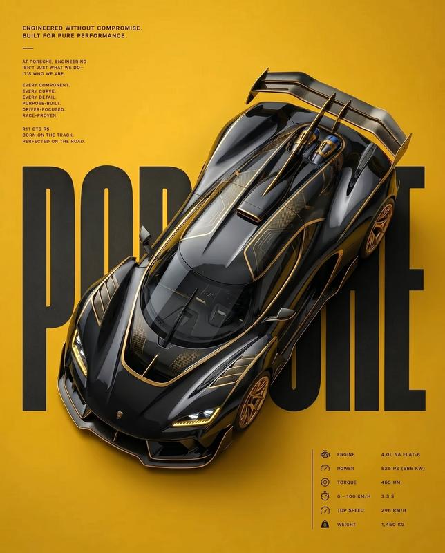Black and Gold Futuristic Hypercar