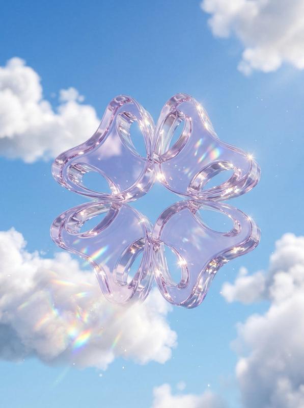 Refractive Crystal Logo in Clouds