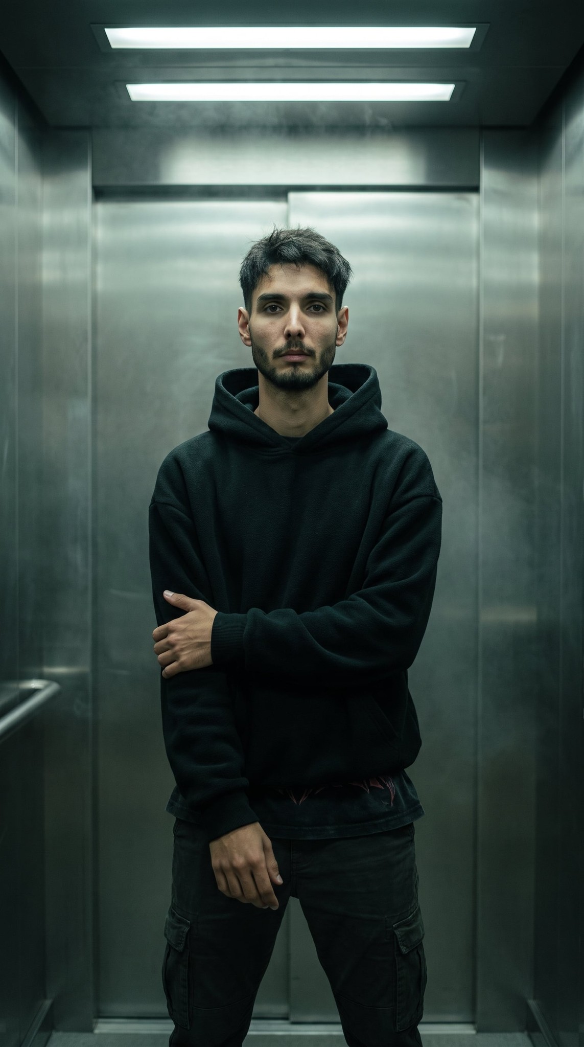 Cold Elevator Portrait
