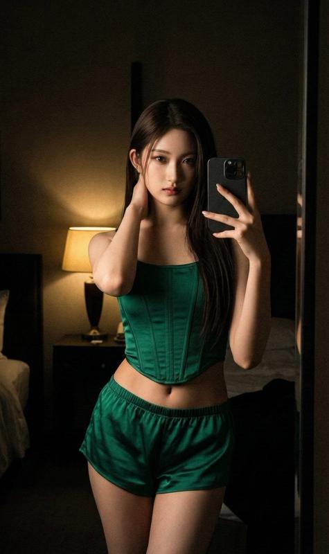 Dark Hotel Emerald Corset Mirror Selfie