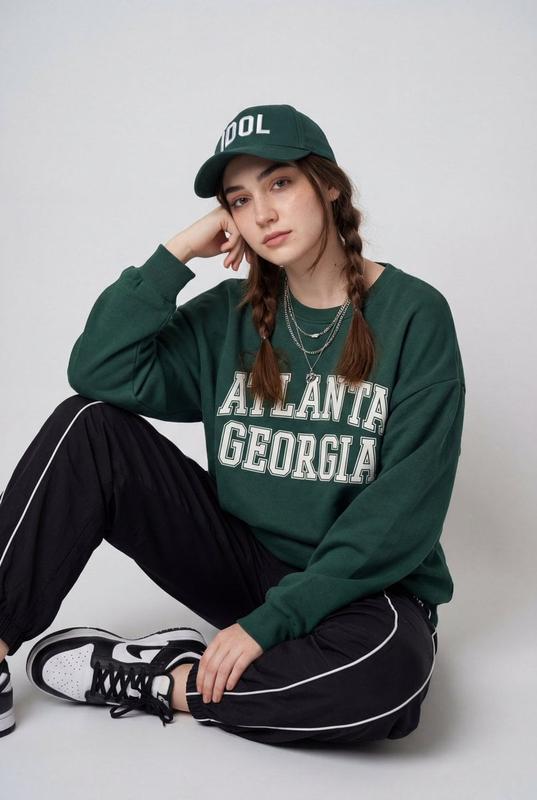 Collegiate Streetwear Studio Seated Portrait